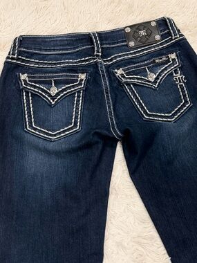 Miss Me Signature Skinny Jeans Size 30 Dark Wash Contrast Stitch Stretch